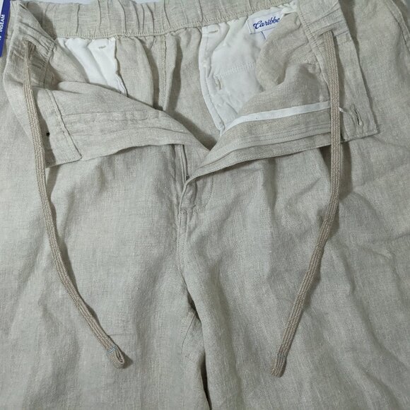 NEW- Big Mens Roundtree & Yorke Caribbean Linen Shorts 10" Inseam- Beige - Picture 8 of 9